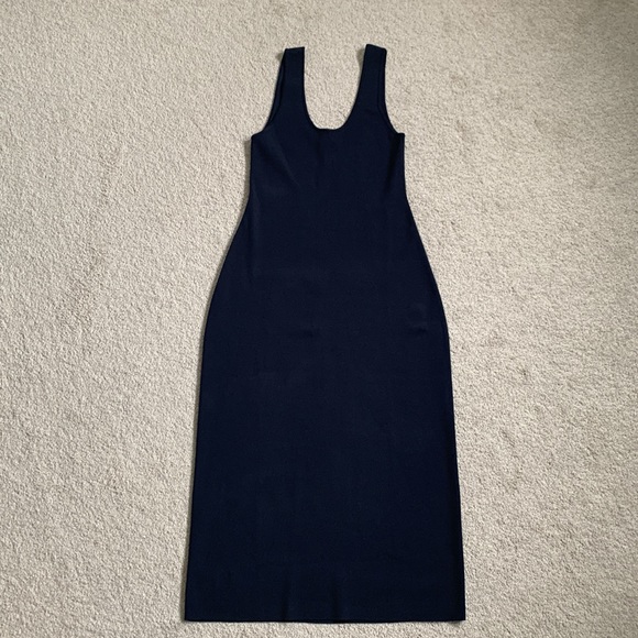 Cos knitted tube midi dress, navy color - Picture 4 of 8